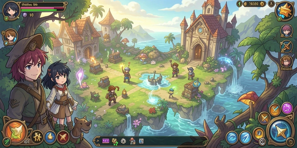Screenshot menunjukkan tampilan level yang penuh warna dan menarik.