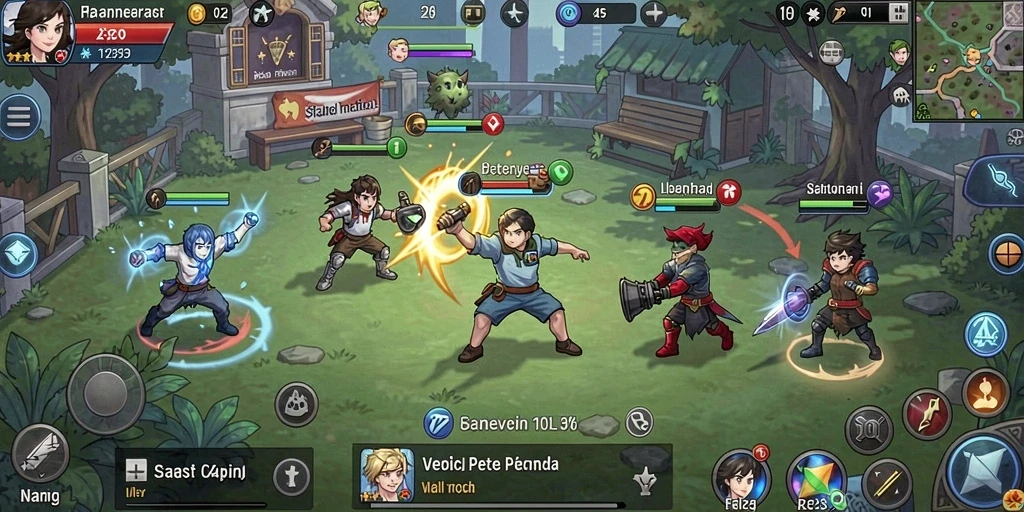 Screenshot menunjukkan karakter utama dalam aksi bertempur.