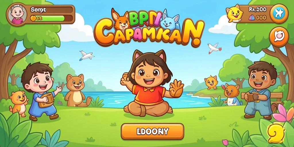 Screenshot menunjukkan pemandangan indah dalam permainan.